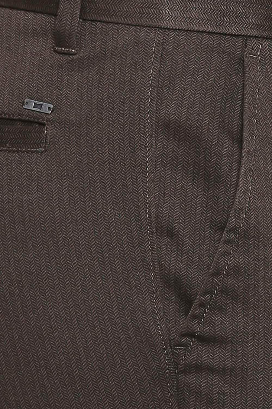 BASICS TAPERED FIT BELUGA PRINTED STRETCH TROUSER