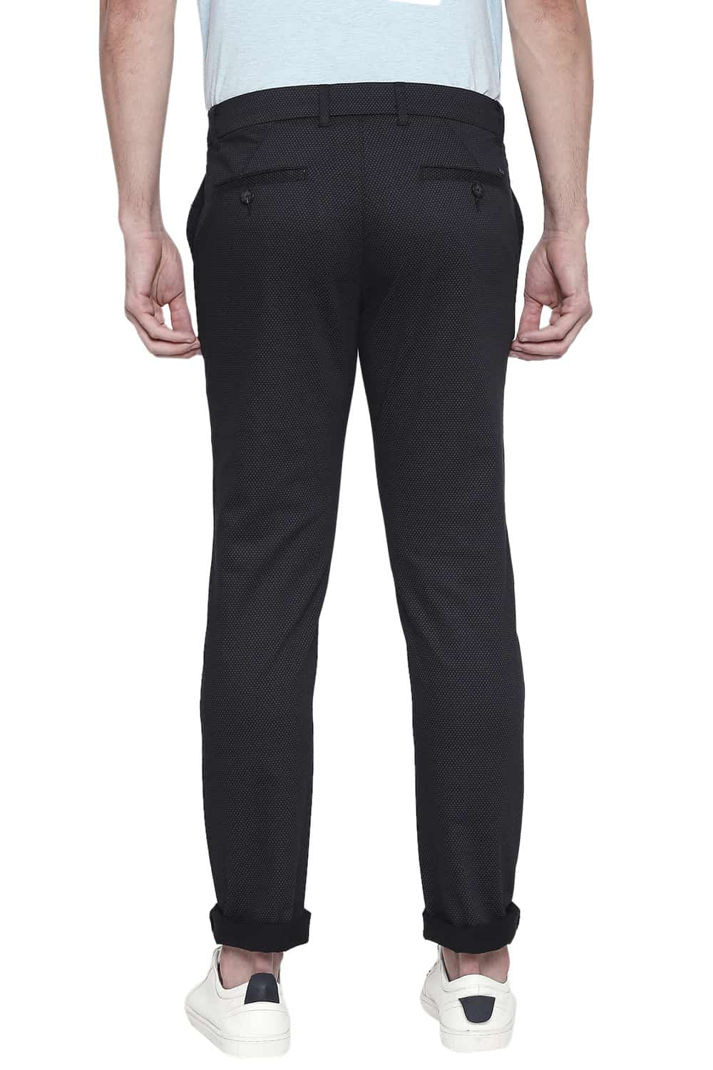 BASICS TAPERED FIT PRINTED STRETCH TROUSER