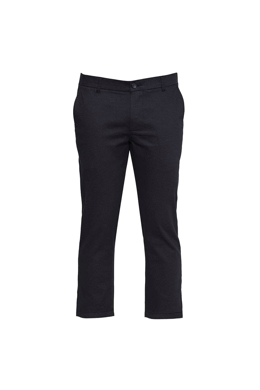 BASICS TAPERED FIT FORGED IRON PRINTED STRETCH TROUSER