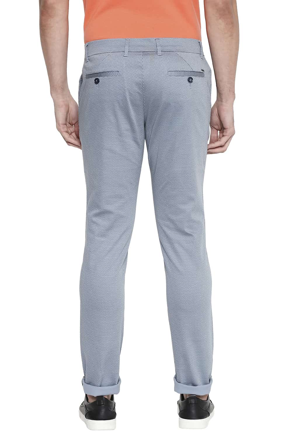 BASICS TAPERED FIT PRINTED STRETCH TROUSER