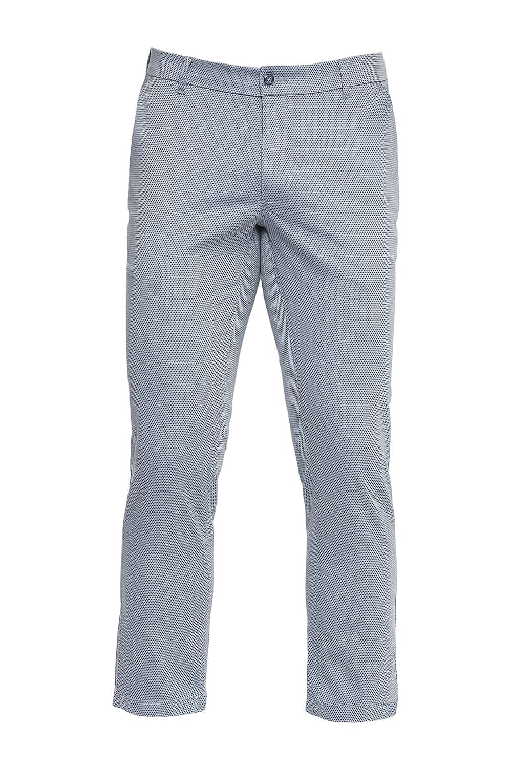 BASICS TAPERED FIT PRINTED STRETCH TROUSER