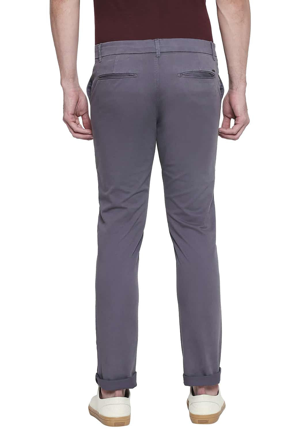 BASICS TAPERED FIT DYED STRETCH TROUSER