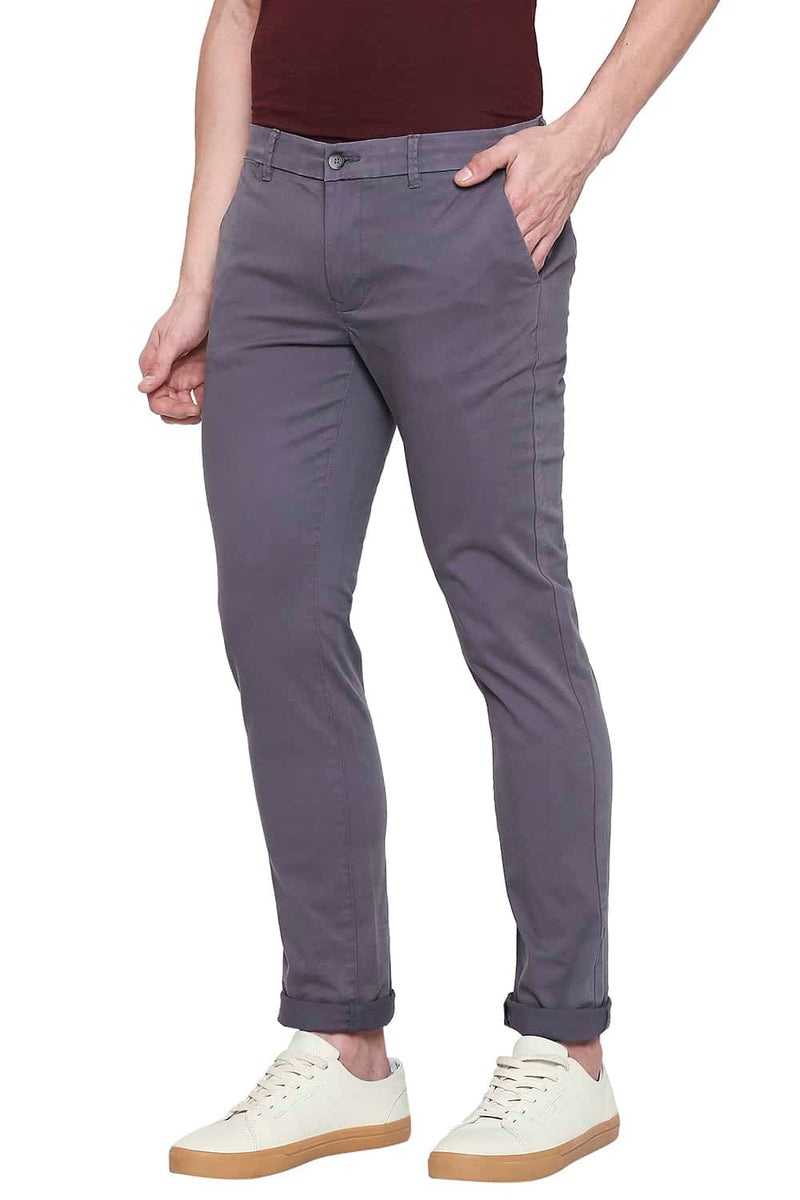 BASICS TAPERED FIT DYED STRETCH TROUSER