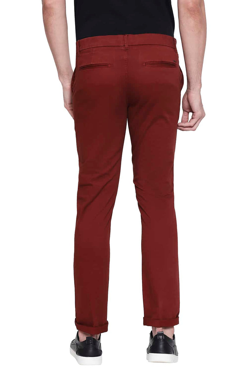 BASICS TAPERED FIT DYED STRETCH TROUSER