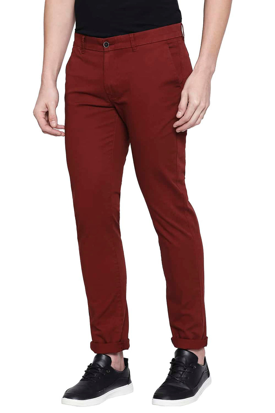 BASICS TAPERED FIT SABLE DYED STRETCH TROUSER