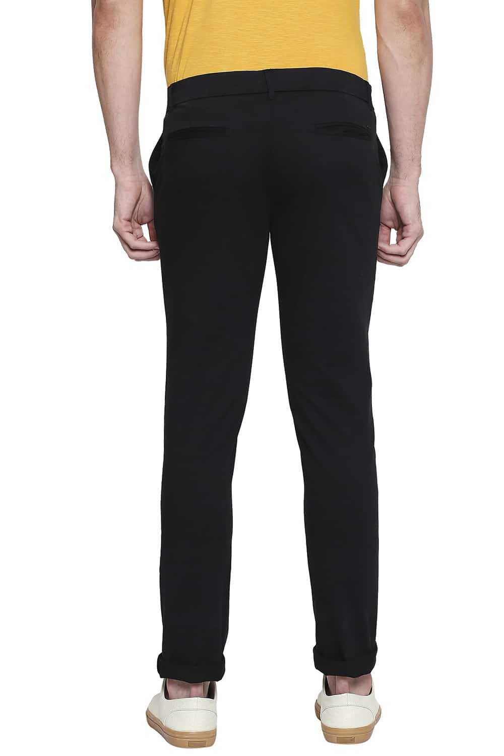 BASICS TAPERED FIT DYED STRETCH TROUSER