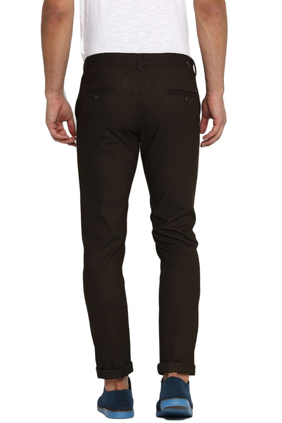 BASICS TAPERED FIT BLACK OLIVE STRETCH TROUSER
