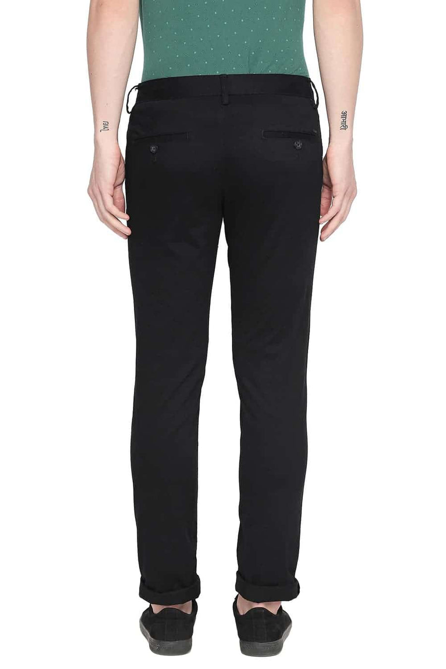 BASICS TAPERED FIT ANTHRACITE STRETCH TROUSER