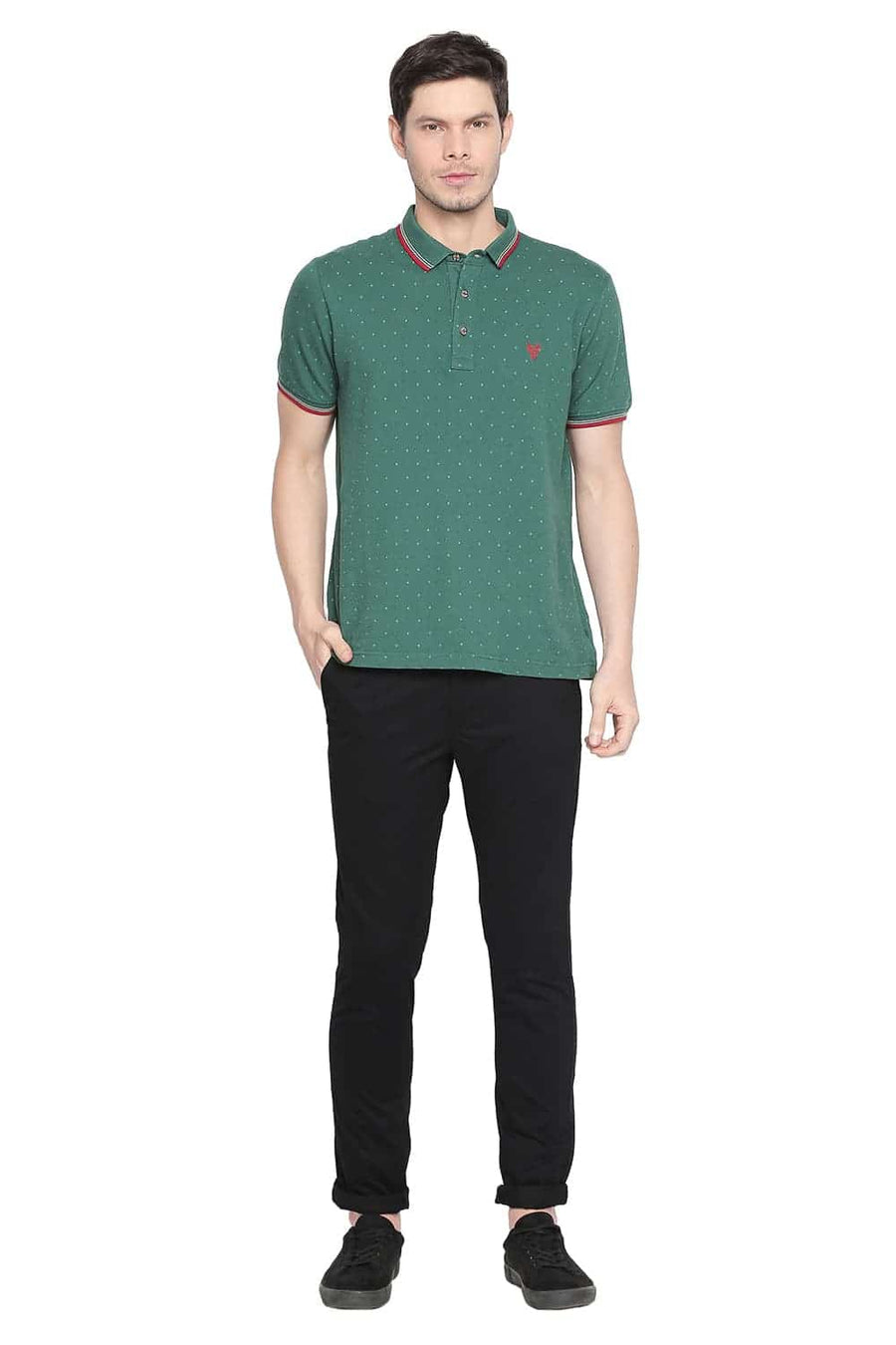 BASICS TAPERED FIT ANTHRACITE STRETCH TROUSER