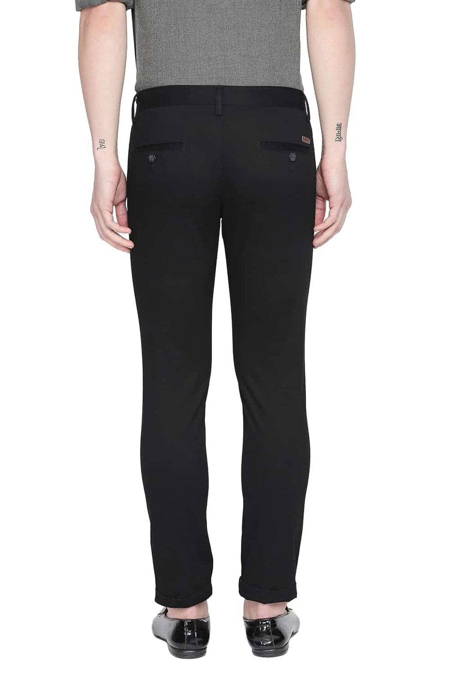 BASICS TAPERED FIT PIRATE BLACK STRETCH TROUSER