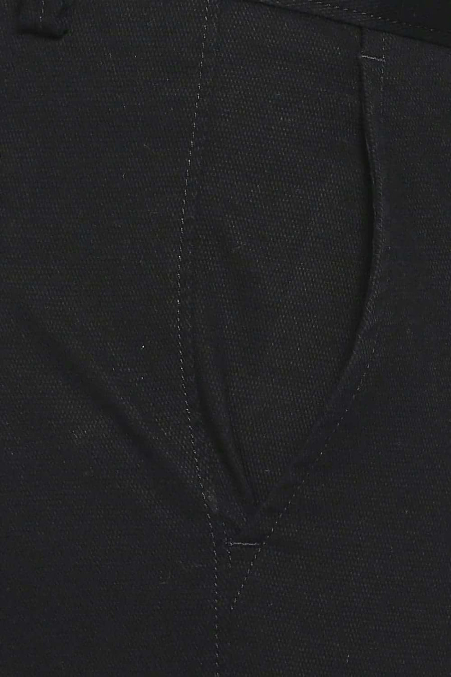 BASICS TAPERED FIT PIRATE BLACK STRETCH TROUSER