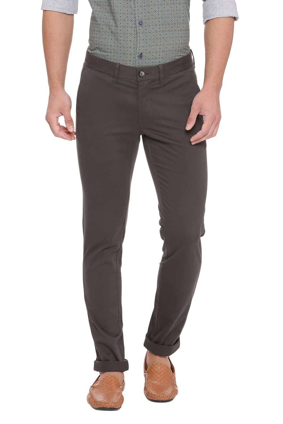 BASICS TAPERED FIT URBAN CHIC GREY STRETCH TROUSER