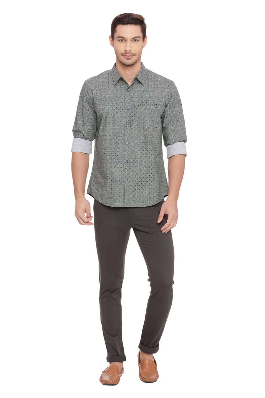 BASICS TAPERED FIT URBAN CHIC GREY STRETCH TROUSER