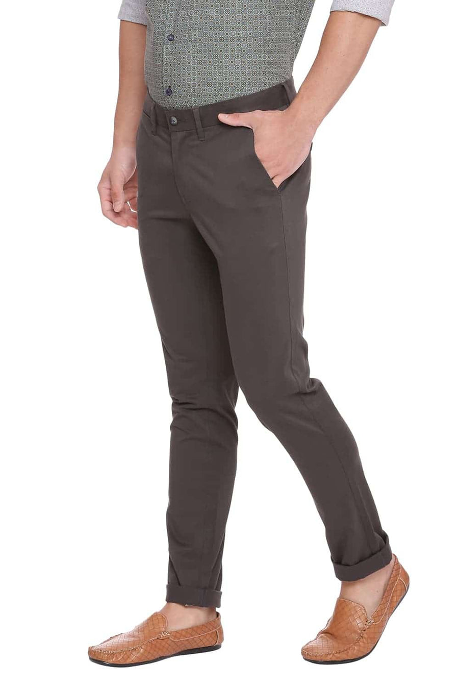 BASICS TAPERED FIT URBAN CHIC GREY STRETCH TROUSER