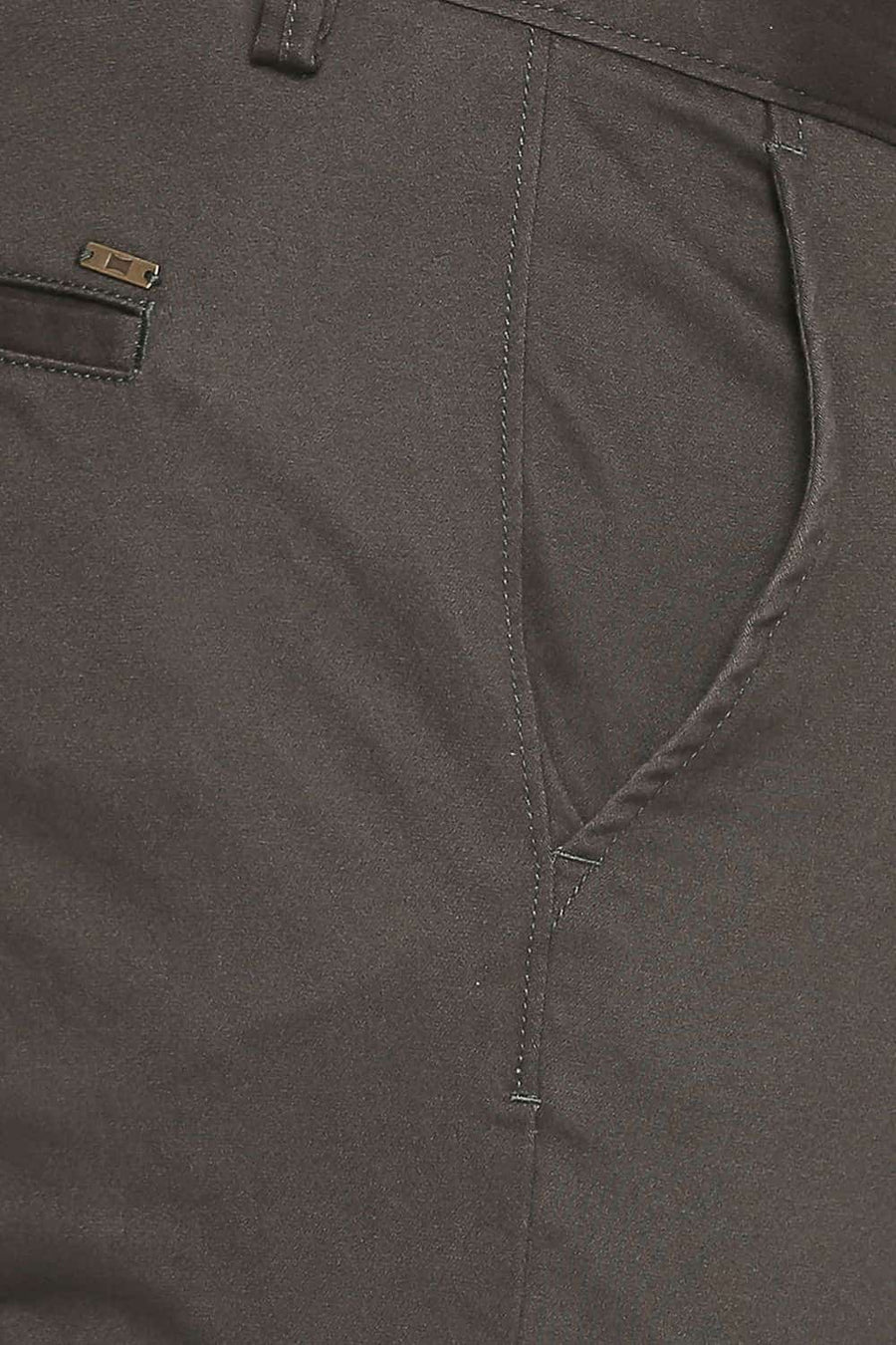 BASICS TAPERED FIT OLIVE NIGHT STRETCH TROUSER