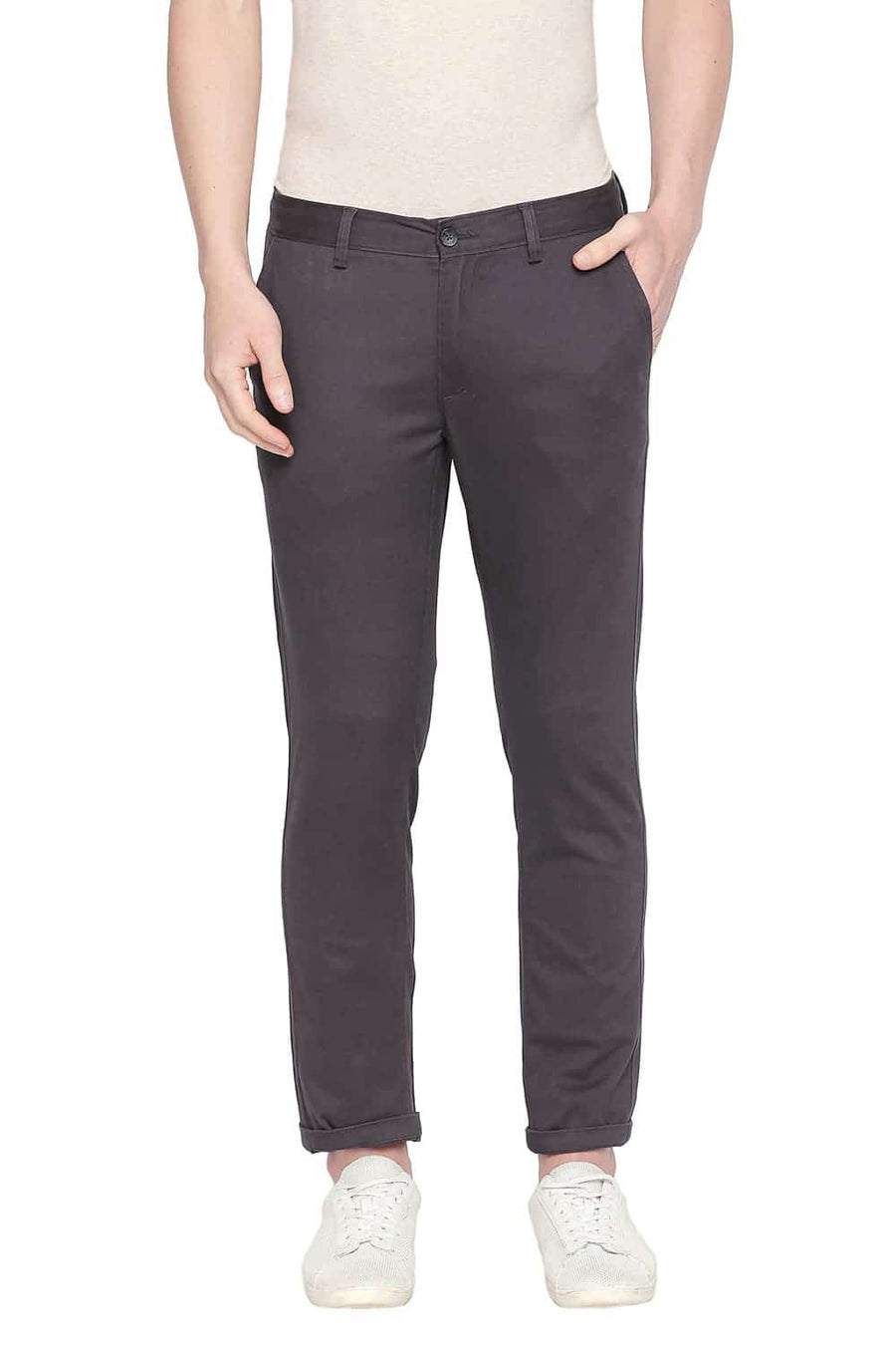 BASICS TAPERED FIT EIFFEL TOWER STRETCH TROUSER