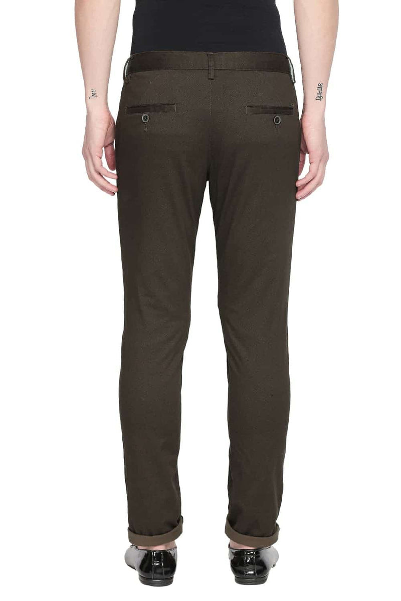 BASICS TAPERED FIT PRINTED STRETCH TROUSER