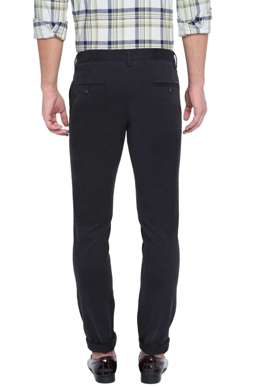 BASICS TAPERED FIT PIRATE BLACK STRETCH TROUSER