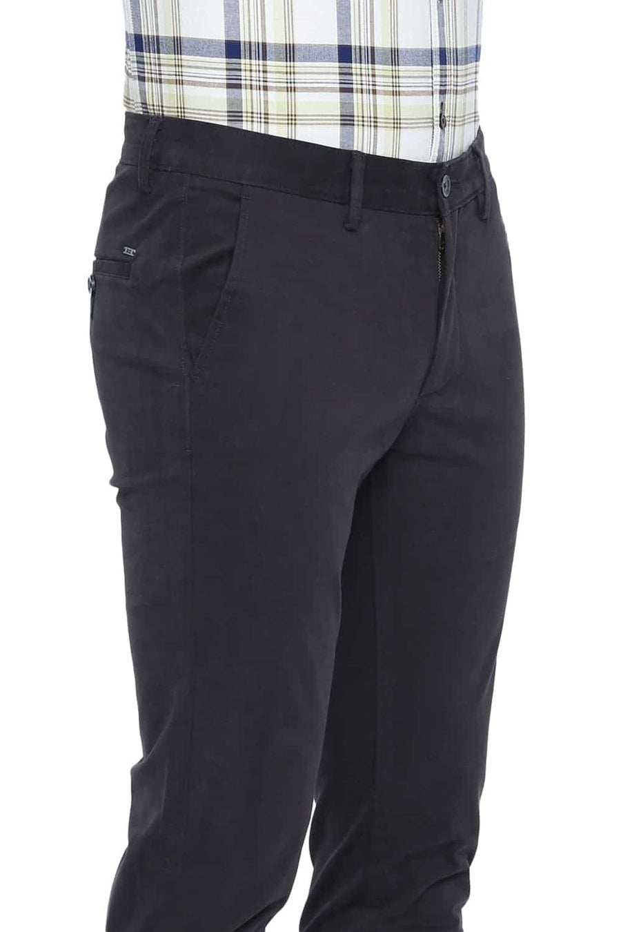 BASICS TAPERED FIT PIRATE BLACK STRETCH TROUSER