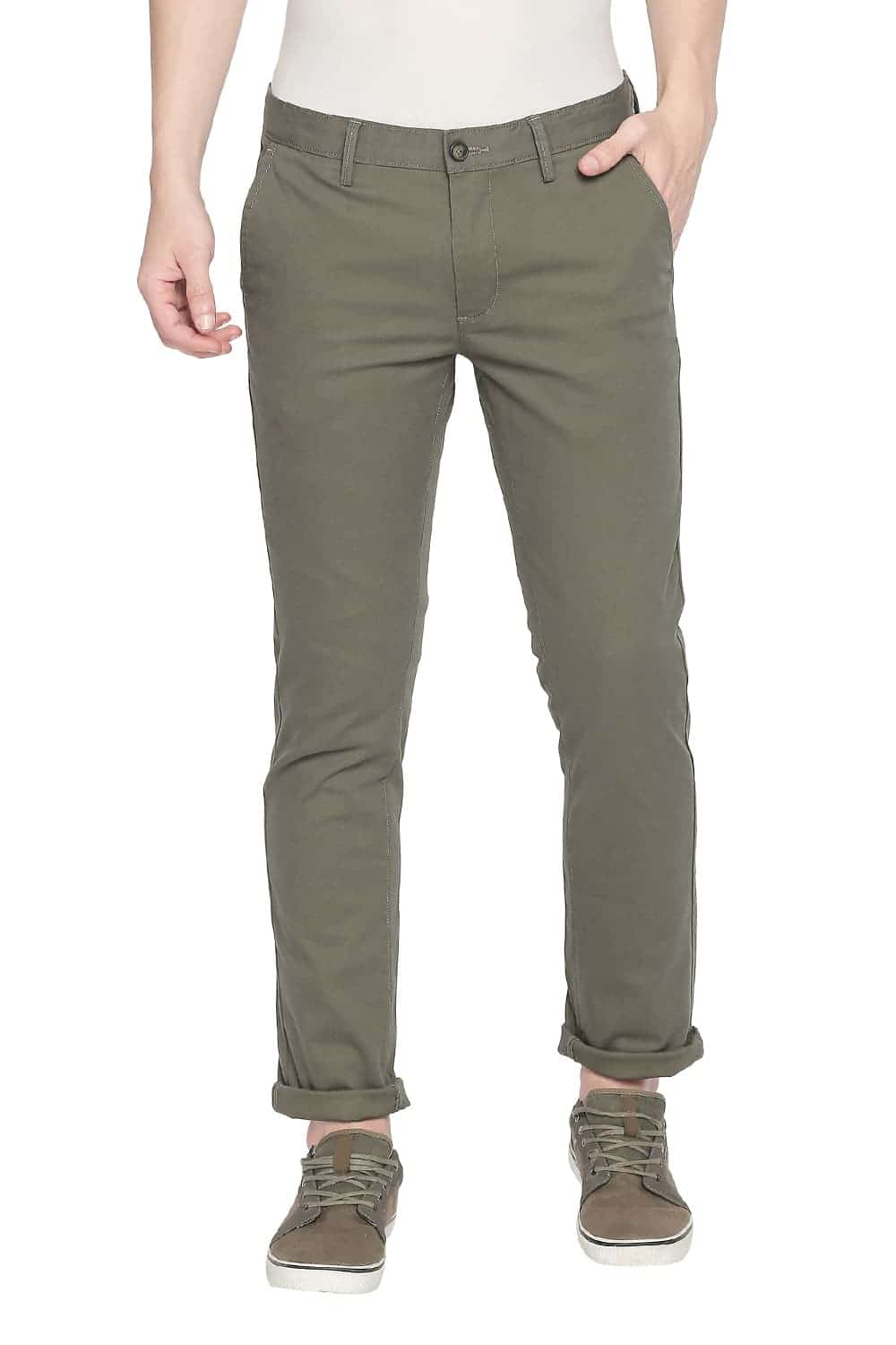 BASICS TAPERED FIT STRETCH TROUSER