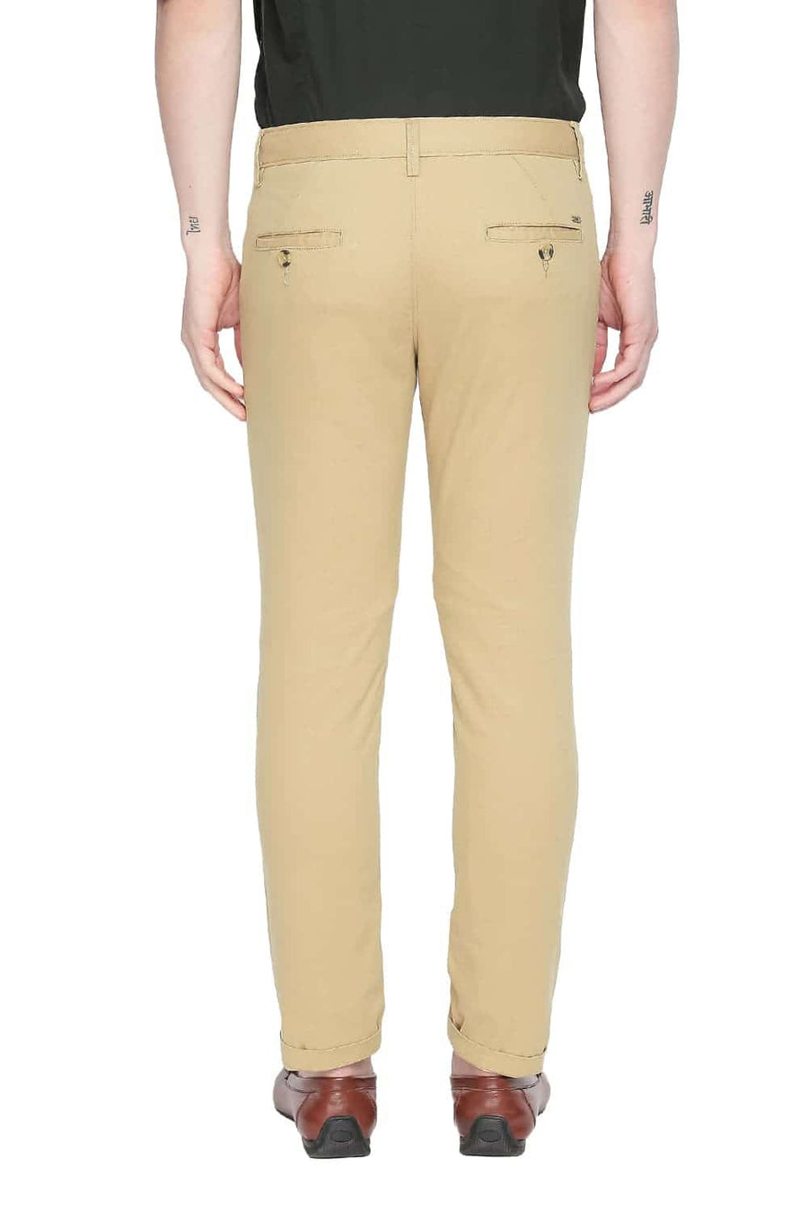 BASICS TAPERED FIT PRAIRIE SAND STRETCH TROUSER