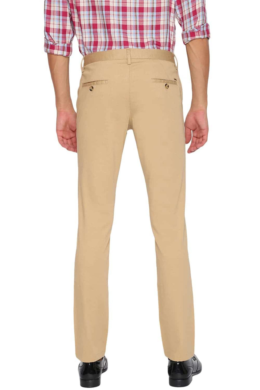 BASICS TAPERED FIT TAOS TAUPE STRETCH TROUSER