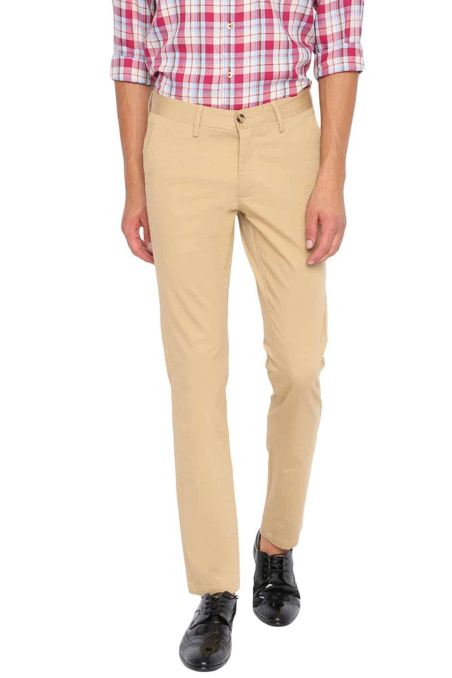 BASICS TAPERED FIT TAOS TAUPE STRETCH TROUSER