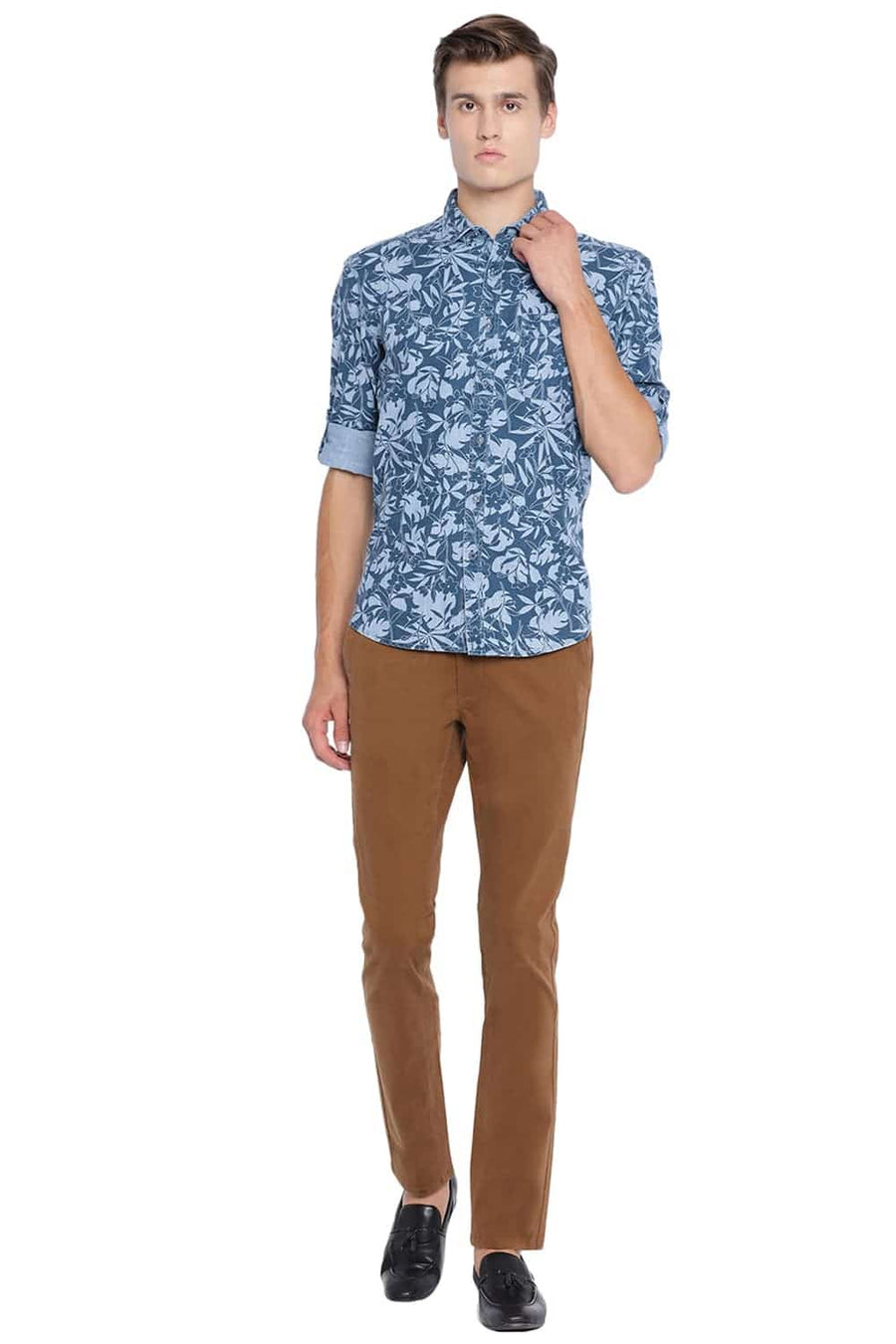 BASICS TAPERED FIT ERMINE STRETCH TROUSER