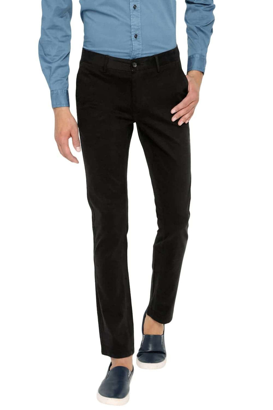 BASICS TAPERED FIT CAVIAR STRETCH TROUSER