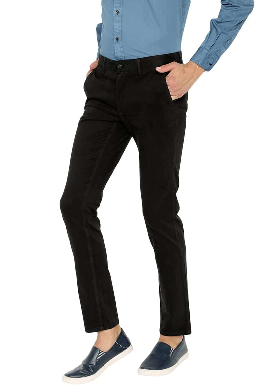 BASICS TAPERED FIT CAVIAR STRETCH TROUSER