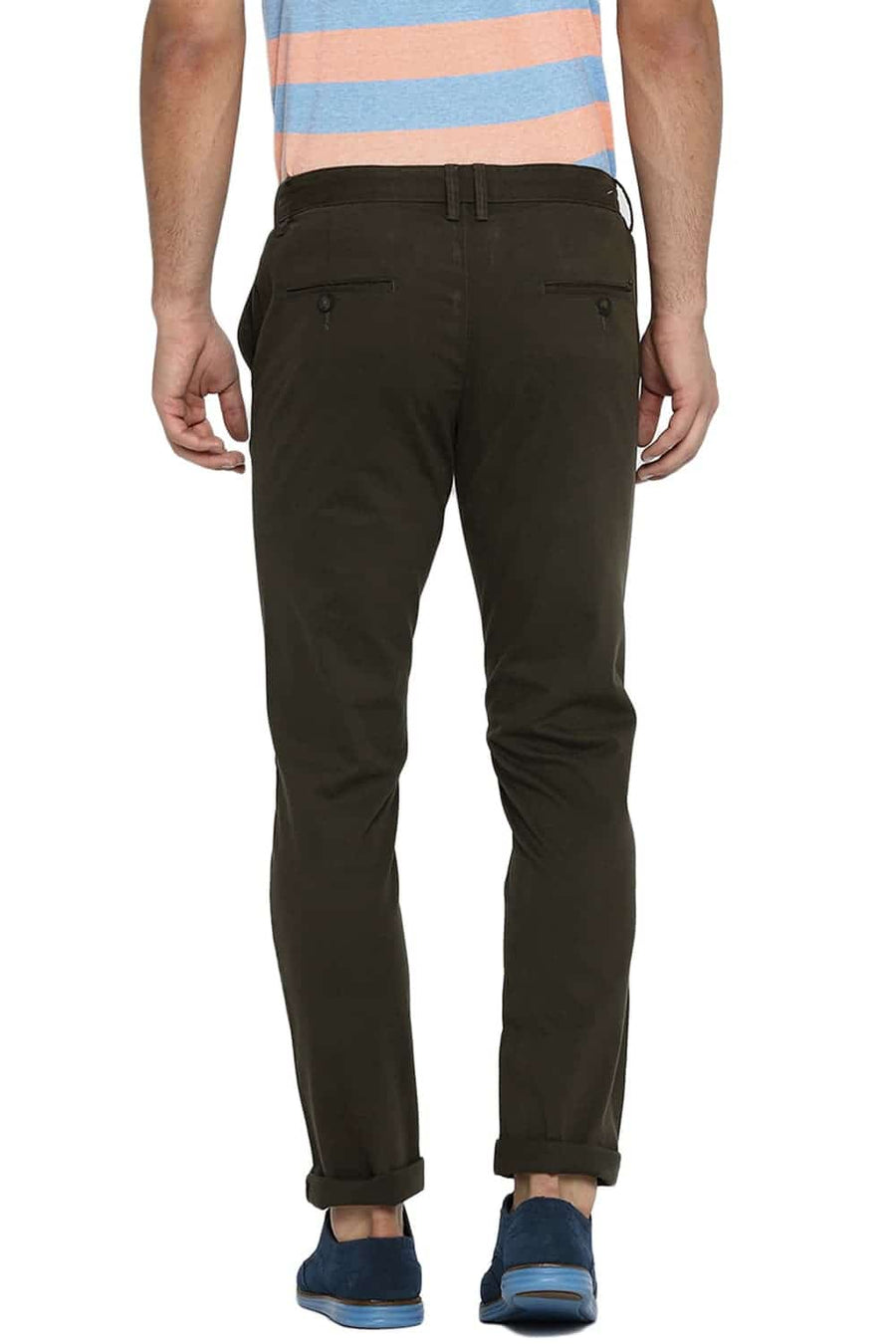BASICS TAPERED FIT FOREST NIGHT STRETCH TROUSER
