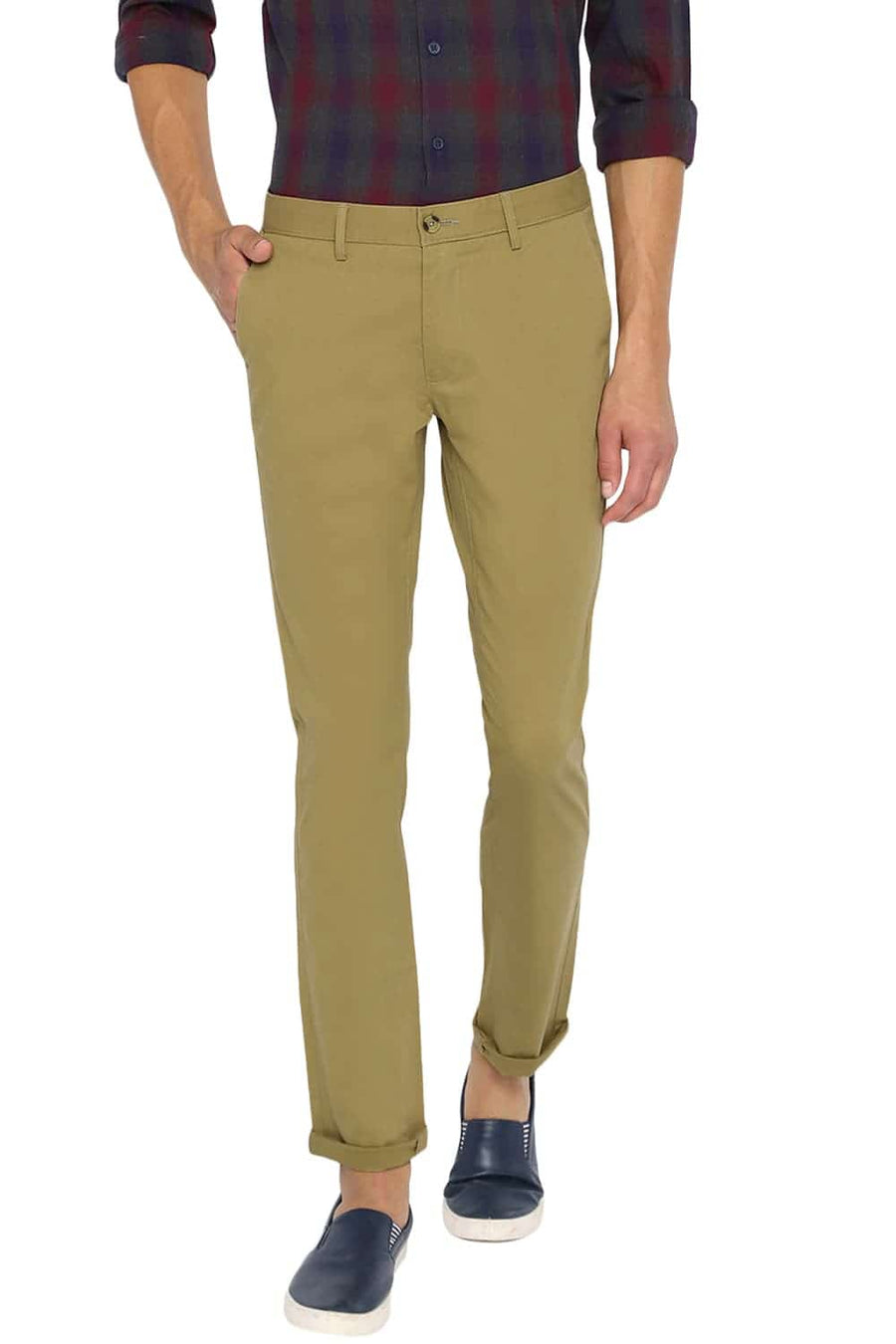 BASICS TAPERED FIT FENNEL SEED STRETCH TROUSER