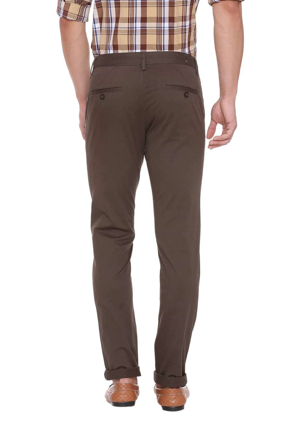 BASICS TAPERED FIT FOREST NIGHT STRETCH TROUSER