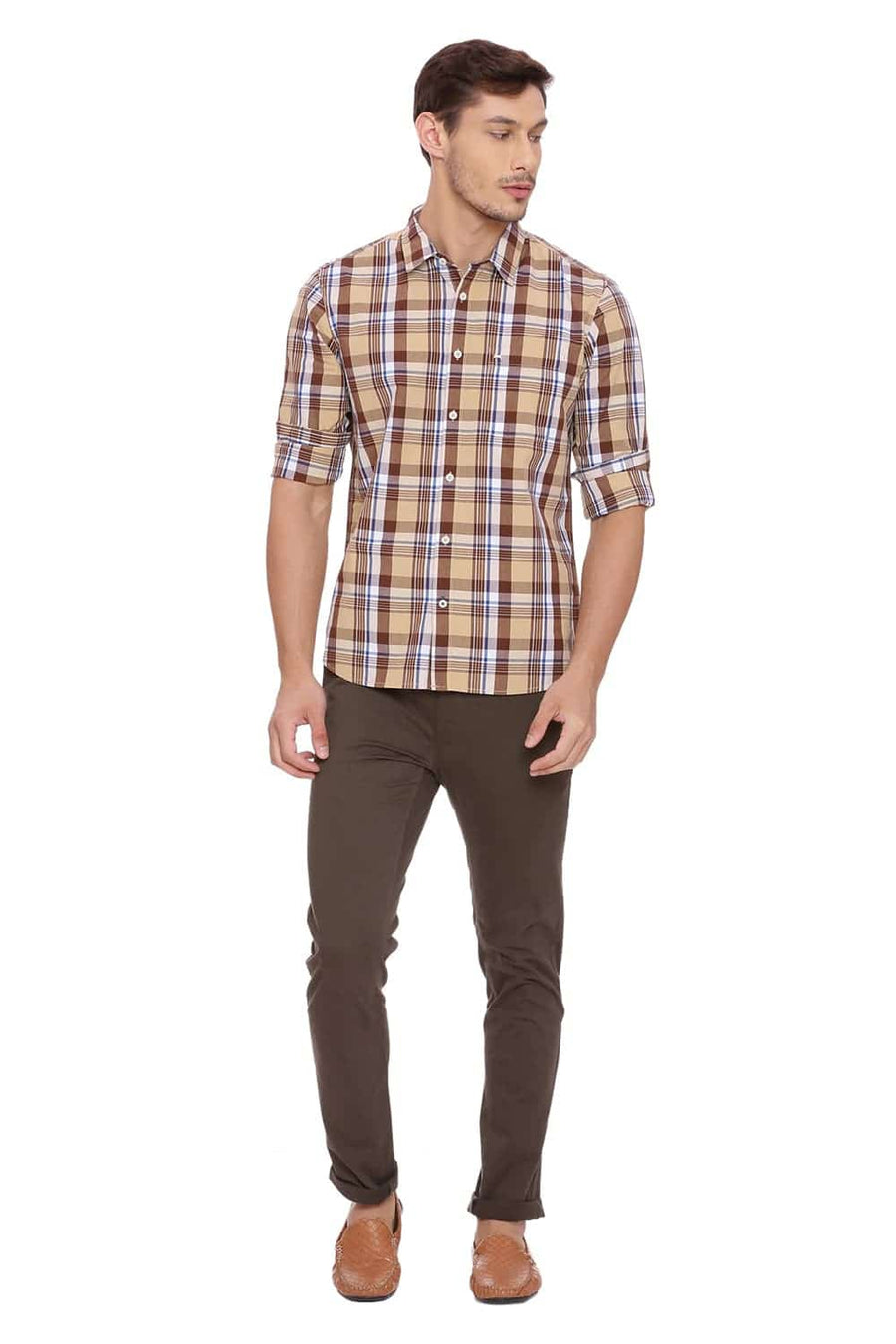 BASICS TAPERED FIT FOREST NIGHT STRETCH TROUSER
