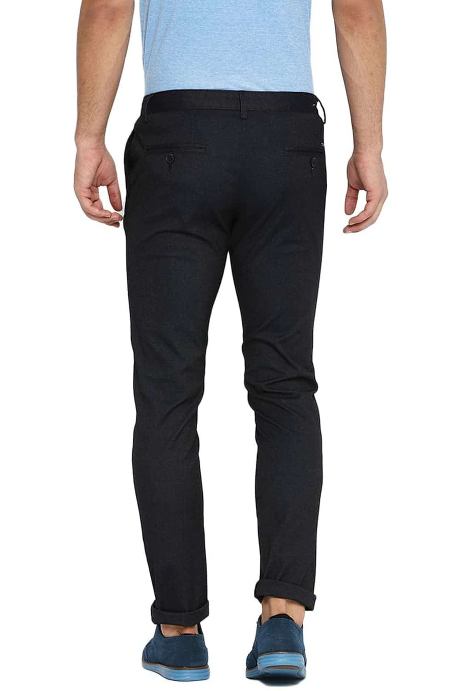 BASICS TAPERED FIT BLUE GRAPHITE STRETCH TROUSER