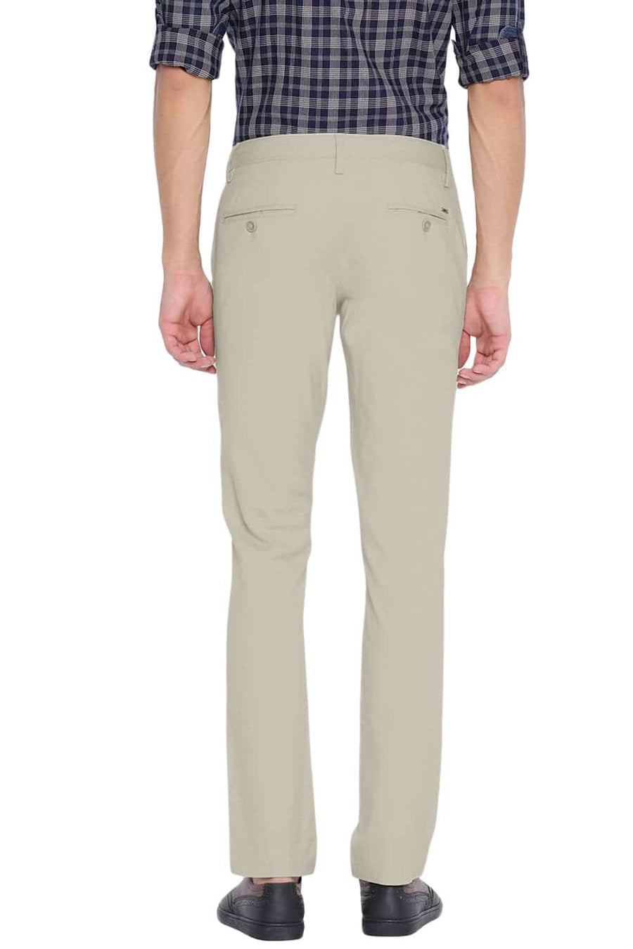 BASICS TAPERED FIT SILVER GREEN STRETCH TROUSER