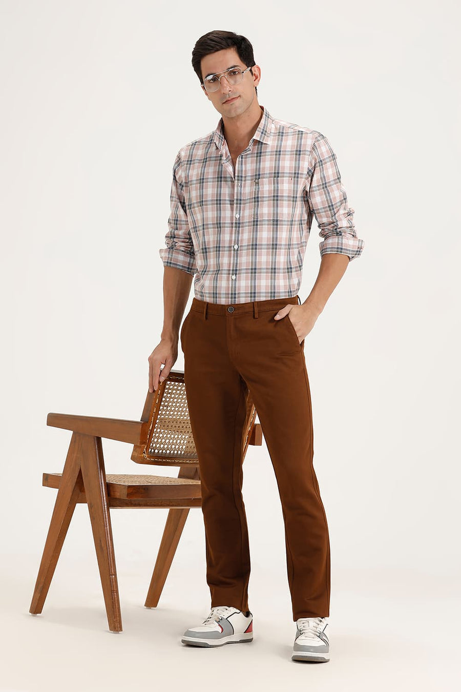 BASICS TAPERED FIT MONKS ROBE STRETCH TROUSER