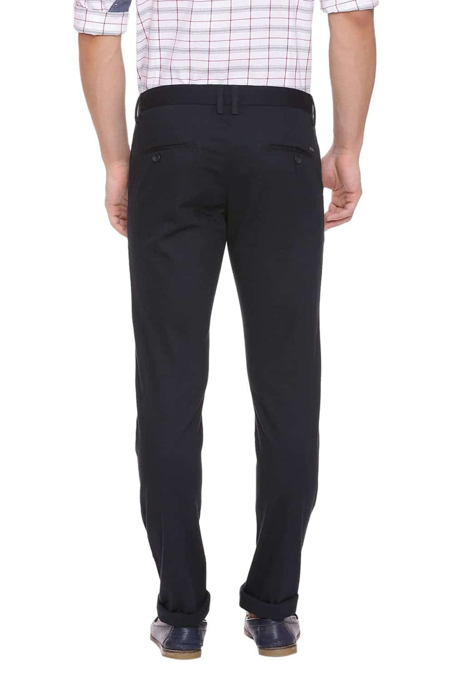 BASICS TAPERED FIT MIDNIGHT NAVY STRETCH TROUSER