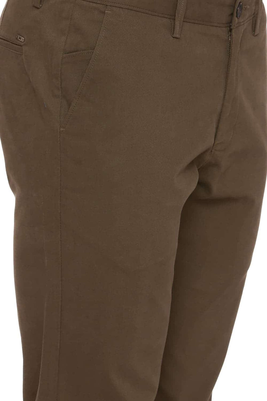 BASICS TAPERED FIT DEEP LICHEN STRETCH TROUSER