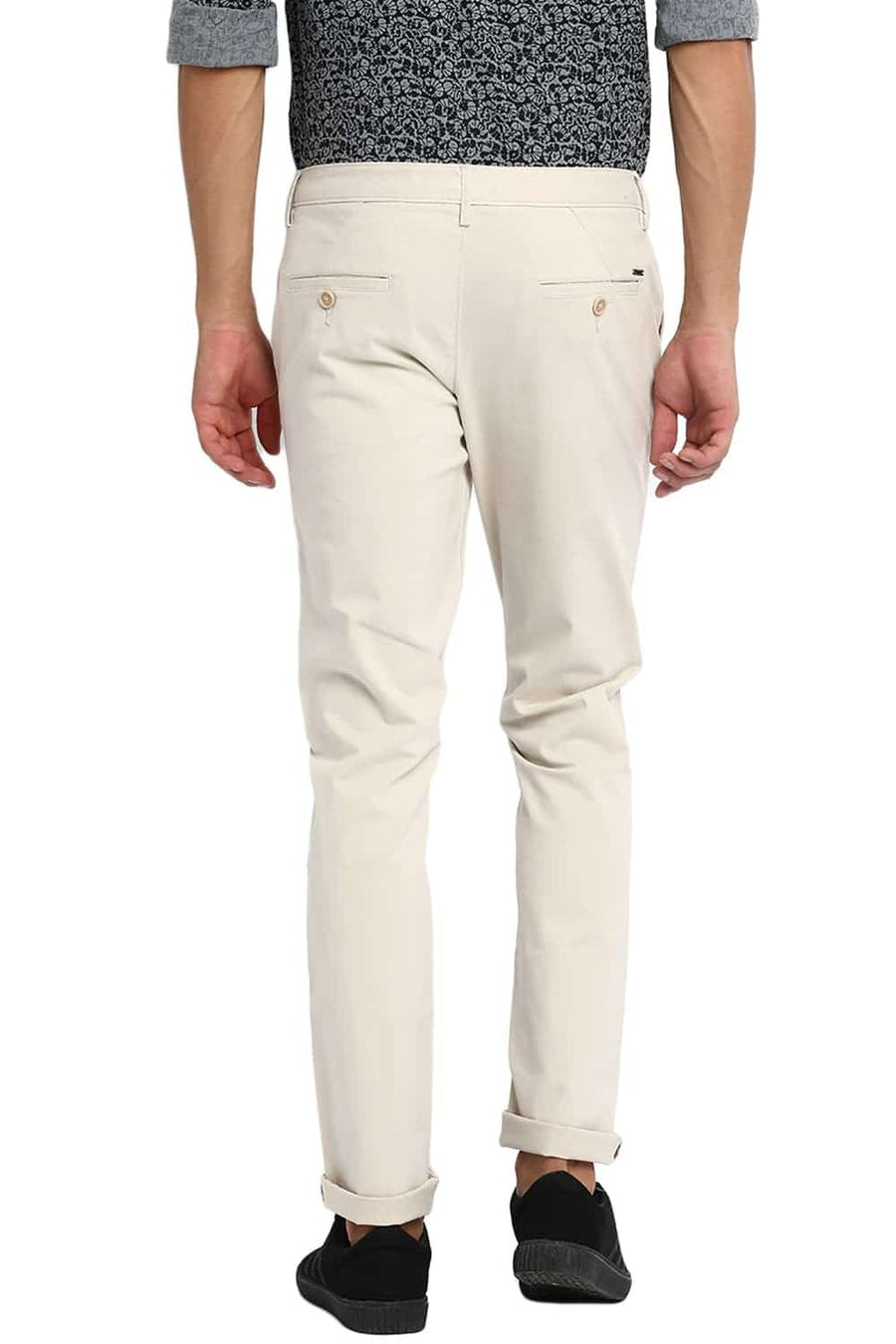 BASICS TAPERED FIT SEA PEARL STRETCH TROUSER