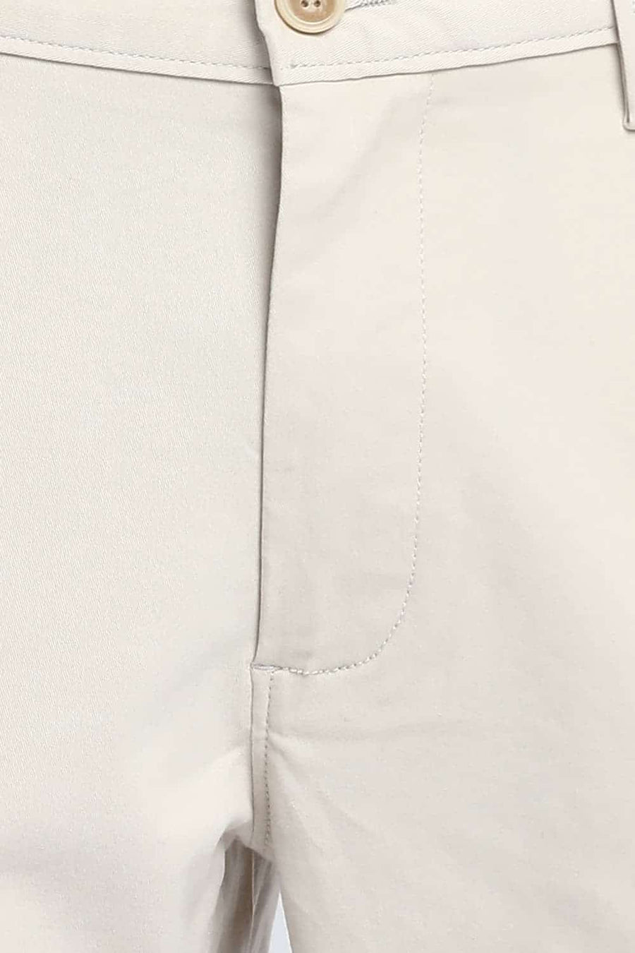 BASICS TAPERED FIT SEA PEARL STRETCH TROUSER