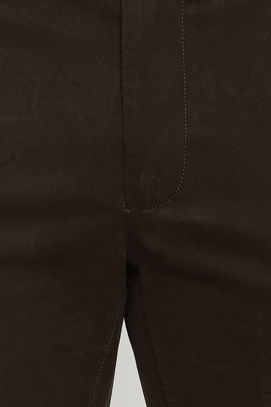 BASICS TAPERED FIT WREN BROWN STRETCH TROUSER