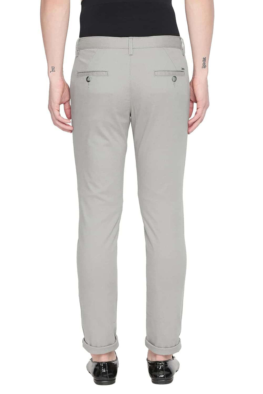 BASICS TAPERED FIT LONDON FOG STRETCH TROUSER