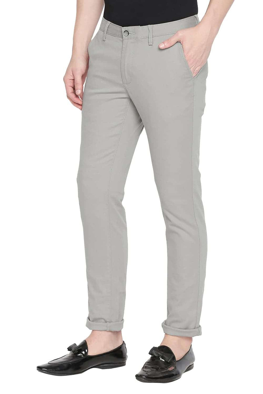 BASICS TAPERED FIT LONDON FOG STRETCH TROUSER