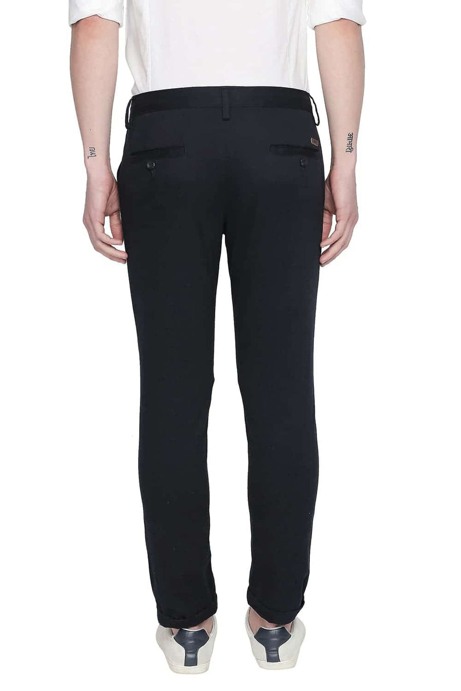 BASICS TAPERED FIT DEEP NAVY STRETCH TROUSER
