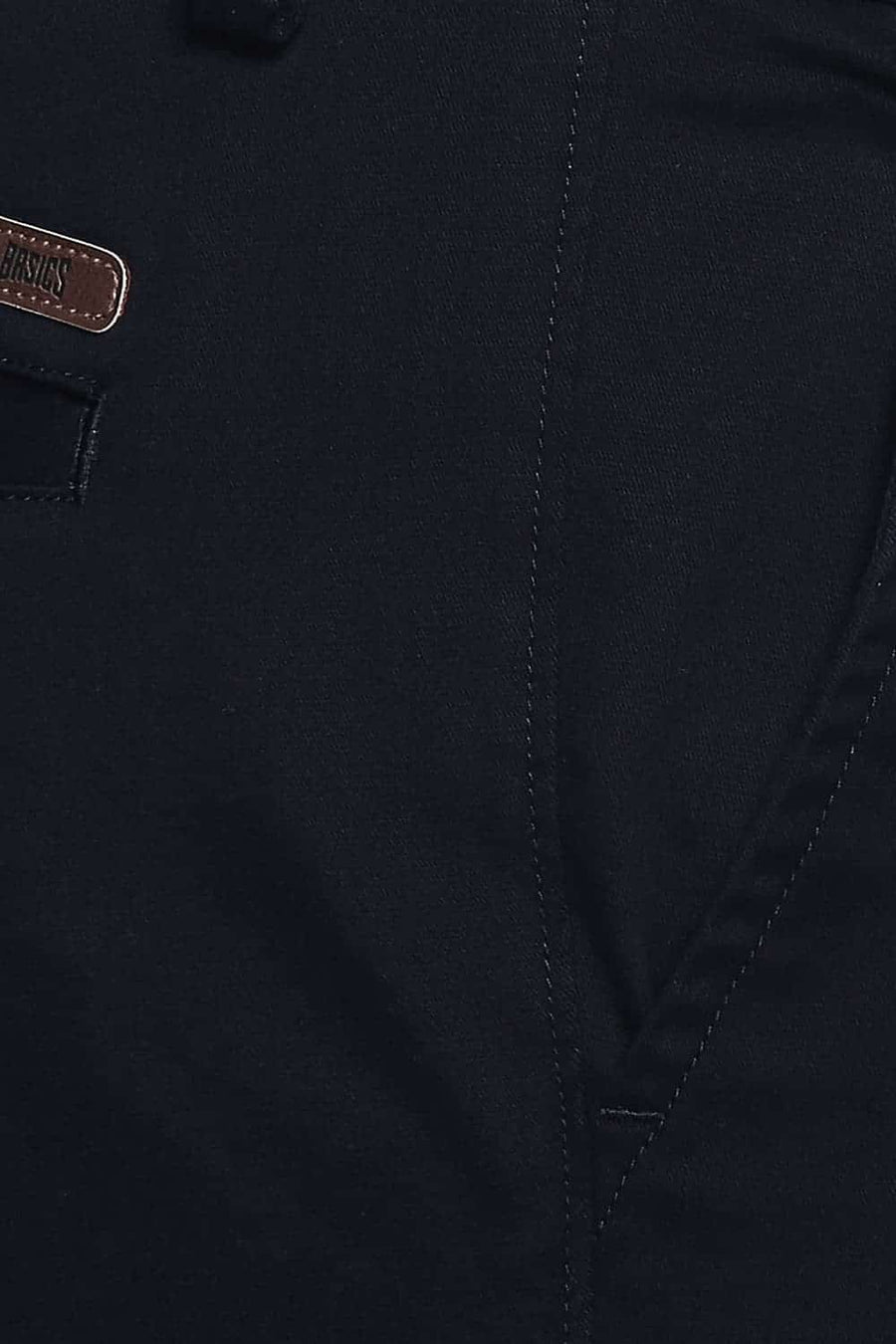 BASICS TAPERED FIT DEEP NAVY STRETCH TROUSER