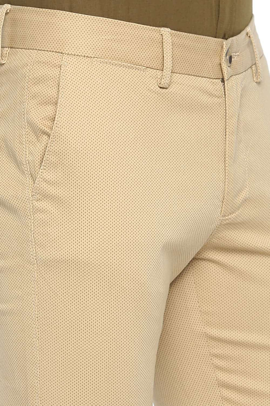 BASICS TAPERED FIT TAOS TAUPE STRETCH TROUSER