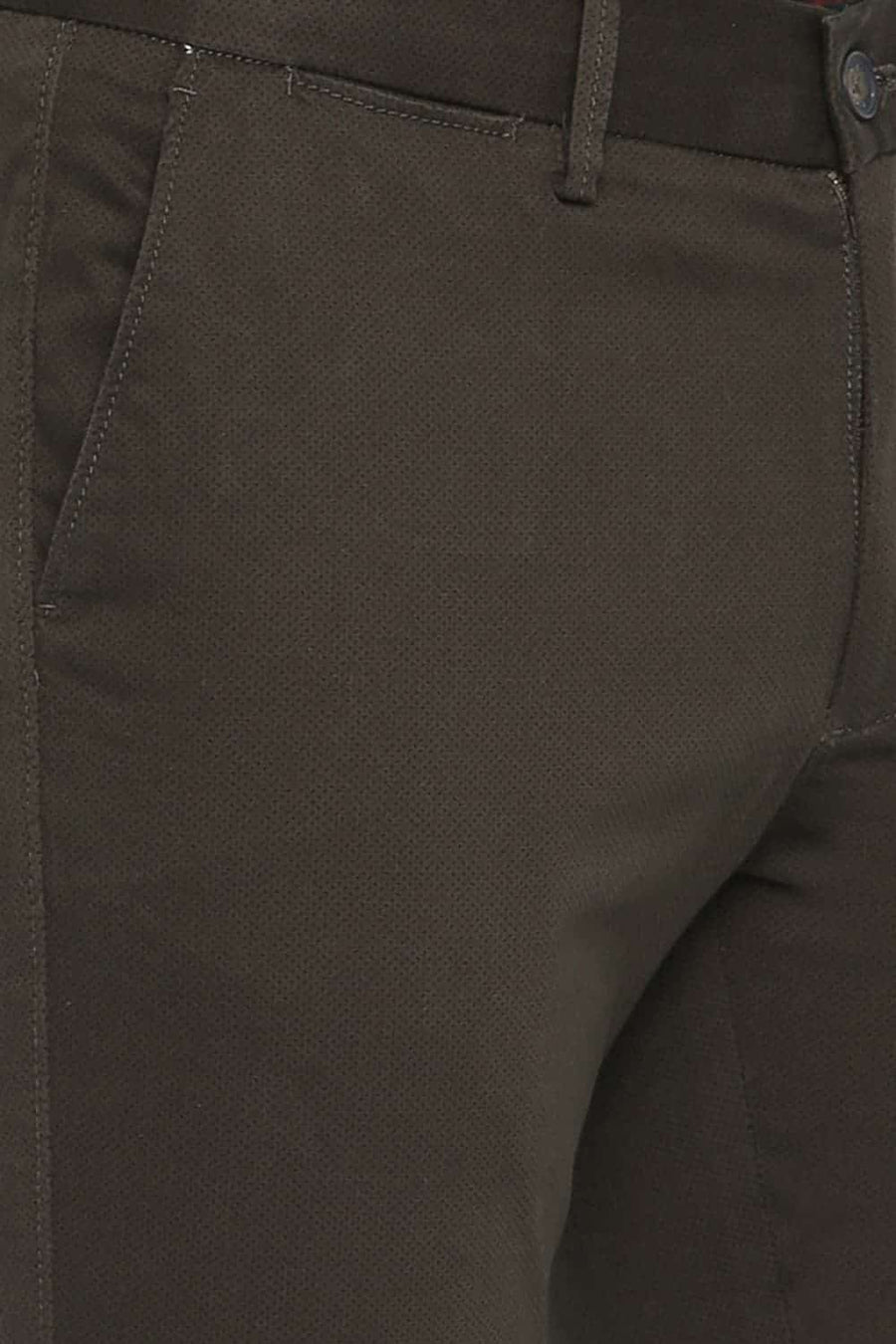 BASICS TAPERED FIT FOSSIL NIGHT STRETCH TROUSER
