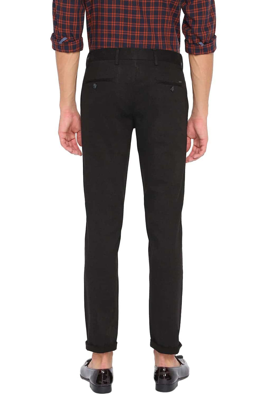 BASICS TAPERED FIT PIRATE BLACK STRETCH TROUSER
