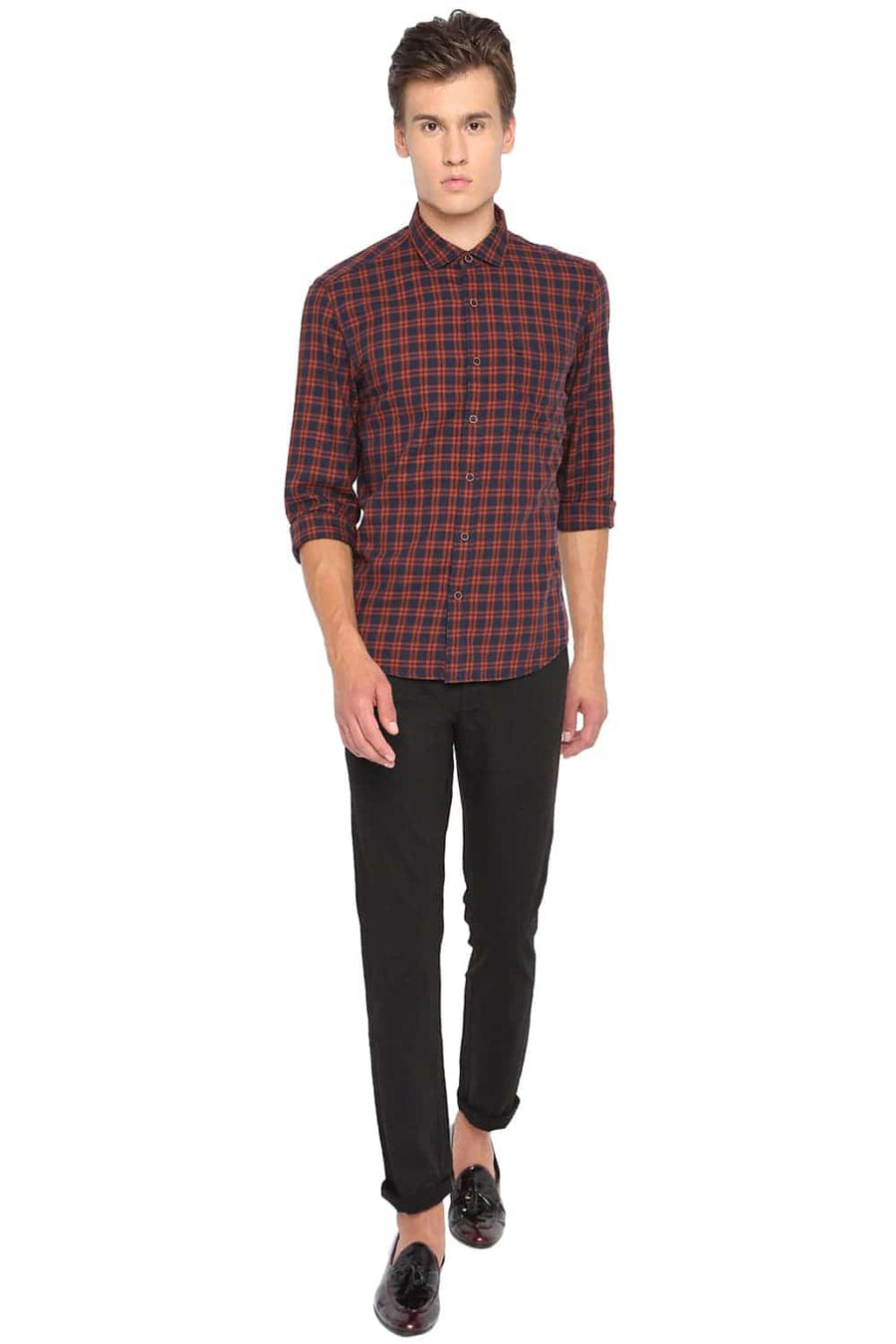 BASICS TAPERED FIT PIRATE BLACK STRETCH TROUSER